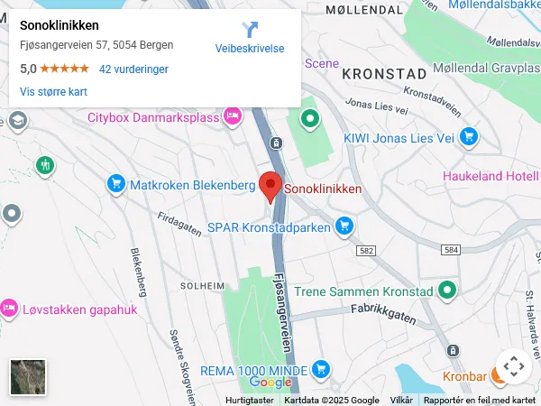 Kart til Sonoklinikken